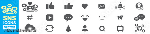 Social Media Social Network Service Icon collection set line editable stroke icons. 