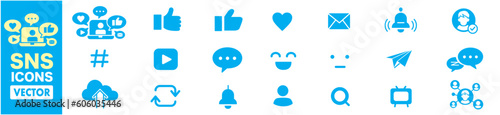 Social Media Social Network Service Icon collection set line editable stroke icons. 