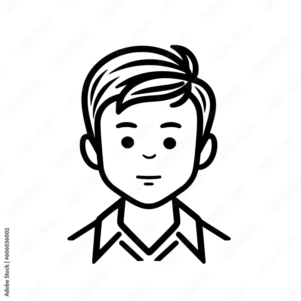 Boy portrait vector illustration isolated on transparent background Boy portrait vector illustration isolated on transparent background