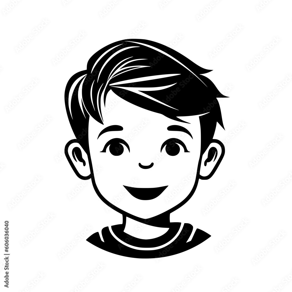 Boy portrait vector illustration isolated on transparent background Boy portrait vector illustration isolated on transparent background
