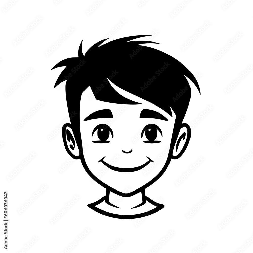 Boy portrait vector illustration isolated on transparent background Boy portrait vector illustration isolated on transparent background