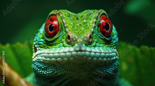 Close-up portrait shoot of a lizard