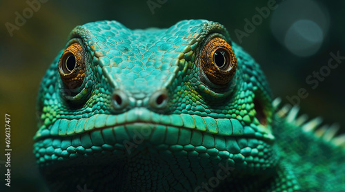 Close-up portrait shoot of a lizard © Veniamin Kraskov