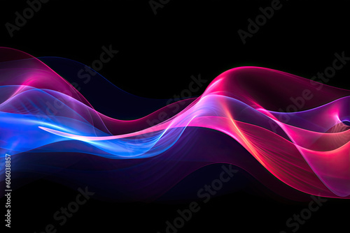 abstract futuristic background with pink blue glowing neon moving high speed wave lines, Data transfer concept Fantastic wallpaper, Ai Generative, ai, generative, generative ai 