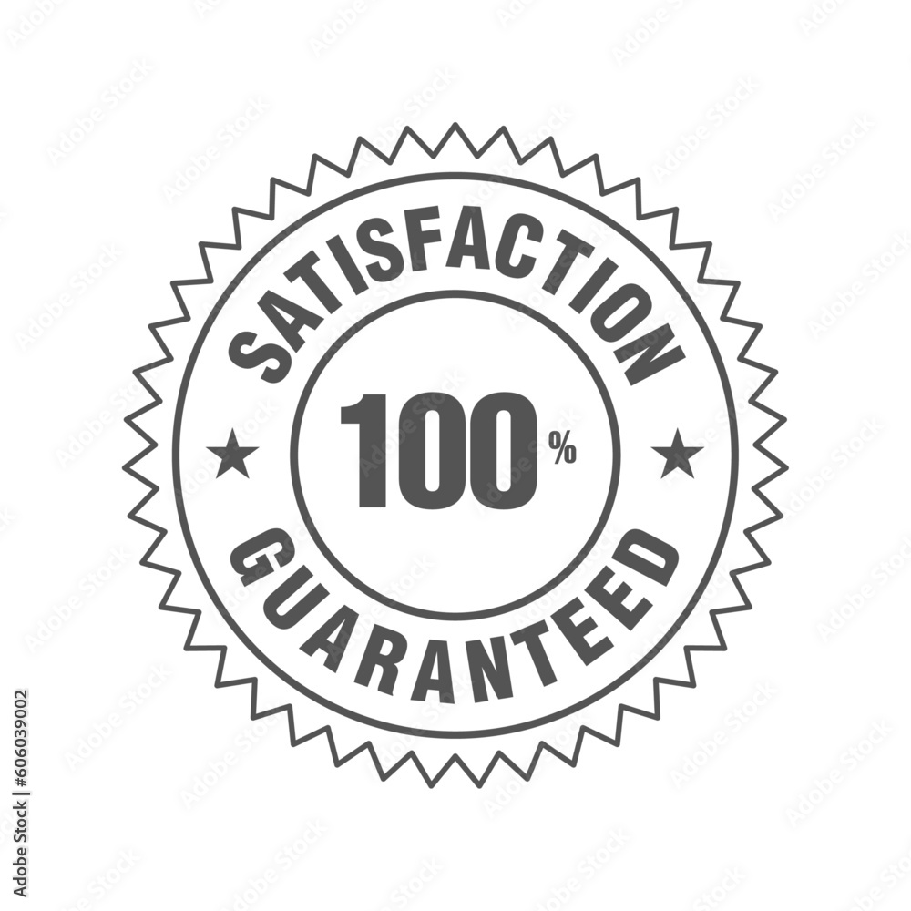 Simple line icon satisfaction guarantee badge sign symbol insignia on white background vector design. 