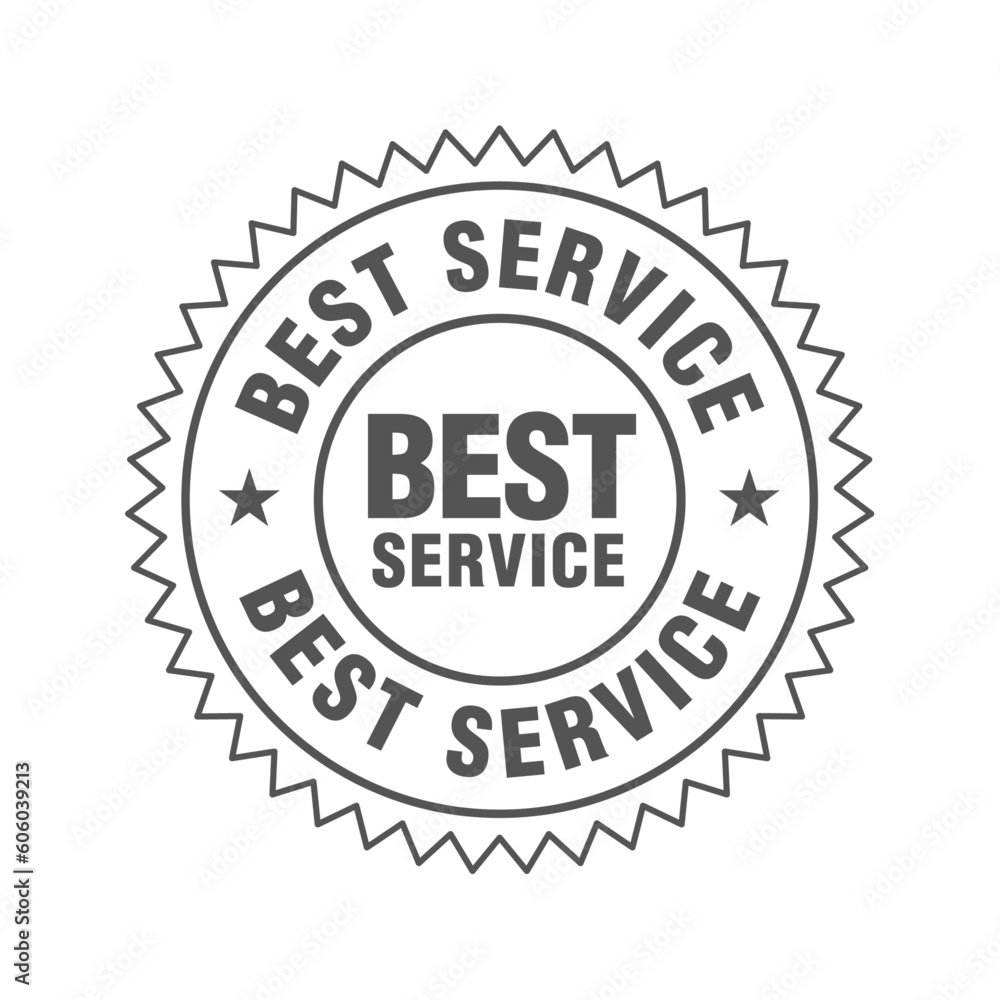 Simple line icon best service guarantee badge illustration on white background. Vector illustration. 