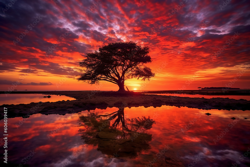the most beautiful sunset. AI generative the most beautiful sunset. AI generative