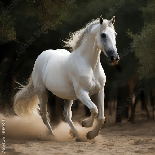 white horse in the snow