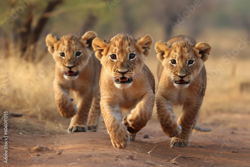 lion cub running
