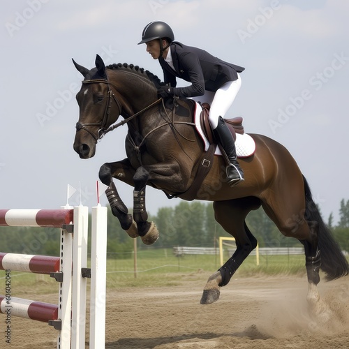 horse and rider jumping © Man888