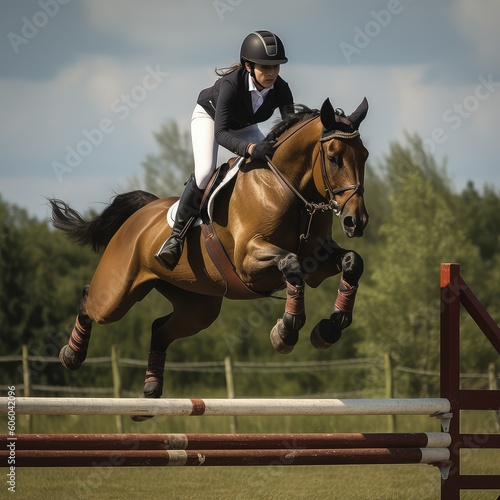 horse and rider jumping © Man888