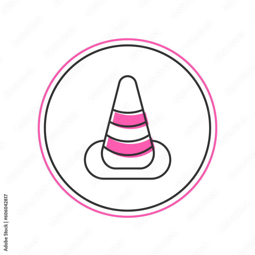 Filled outline Traffic cone icon isolated on white background. Vector Filled outline Traffic cone icon isolated on white background. Vector