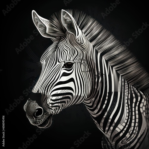 zebra head isolated on white