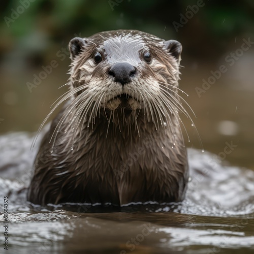 otter in the river © Man888