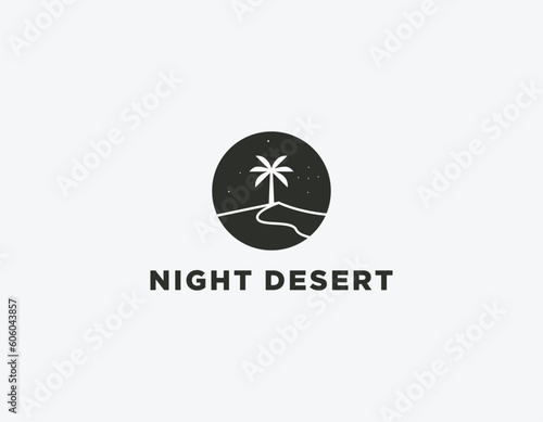 Free Download Clean Simple Night Desert Logo Design Template - GFXLoad
