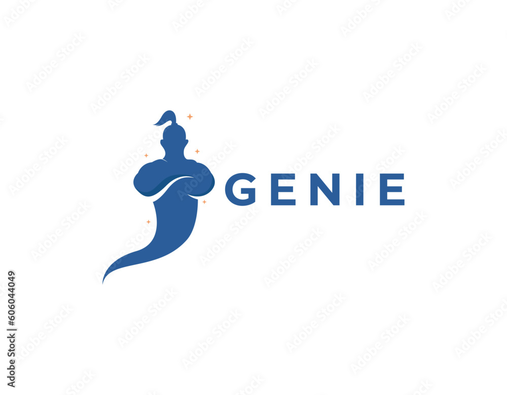 Simple Clean Genie Logo Design Template - obrazy, fototapety, plakaty 