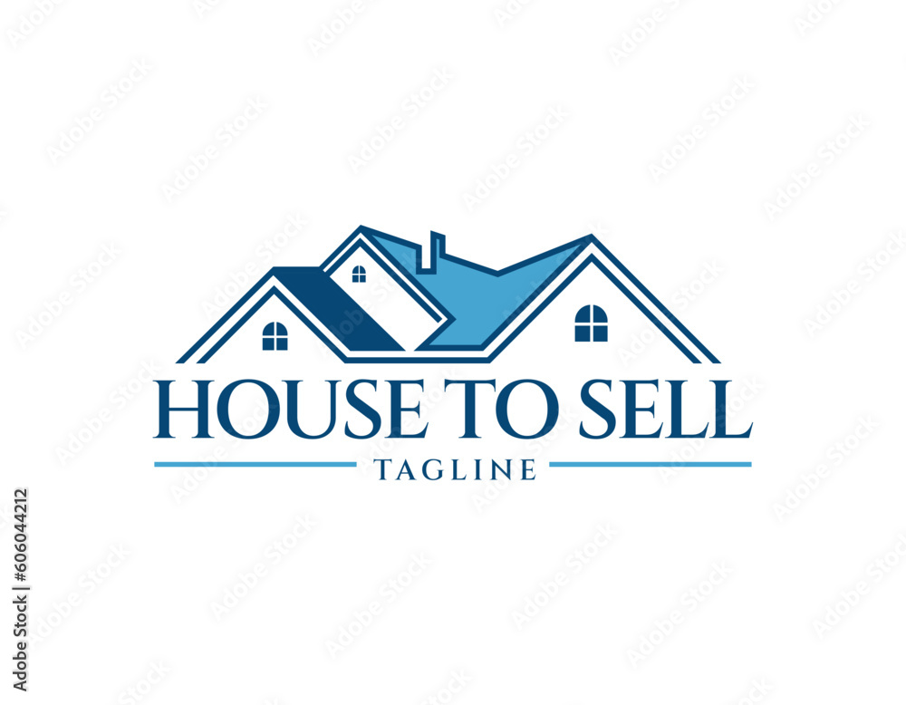 Simple Real Estate House Logo Design Template