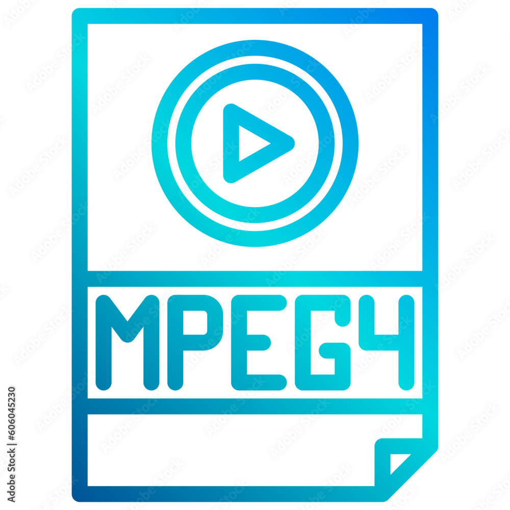 Mpeg4 gradient line icon