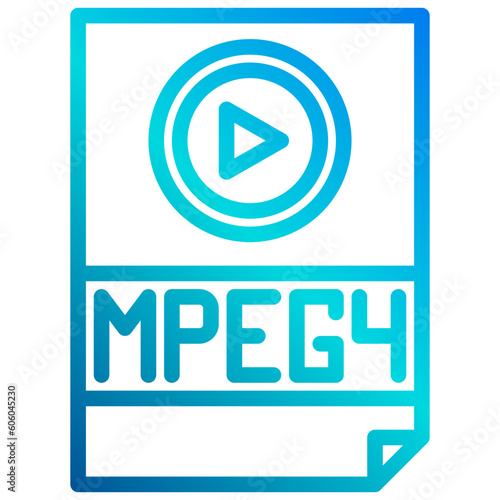 Mpeg4 gradient line icon photo
