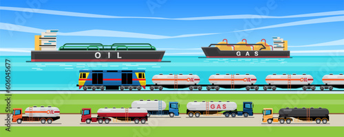 VECTOR EPS10 - oil transport vehicle logistic.