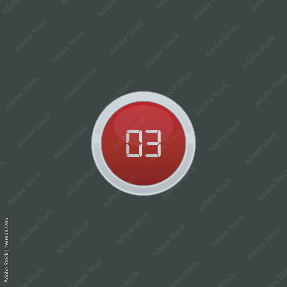 Obraz premium vector number three button icon collection.