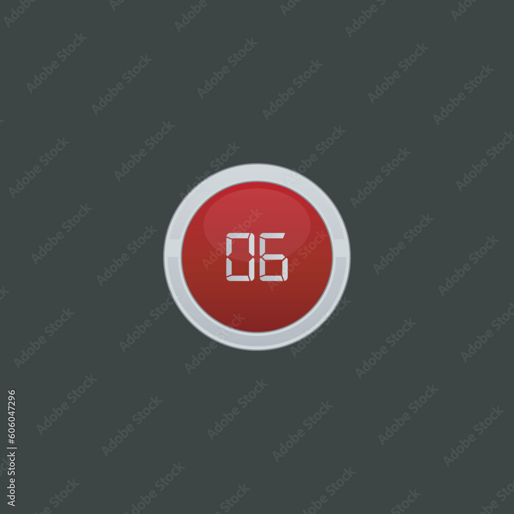 Fototapeta premium vector number six button icon collection.