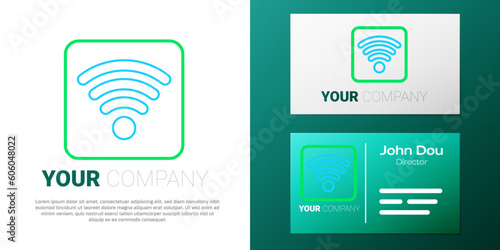 Line Wi-Fi wireless internet network symbol icon isolated on white background. Colorful outline concept. Vector