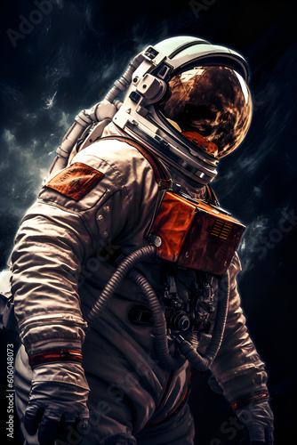 Astronaut in a spacesuit in space, Generative AI © Alina