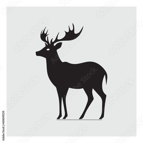 silhouette of reindeer. Vector illustration. © Rapit