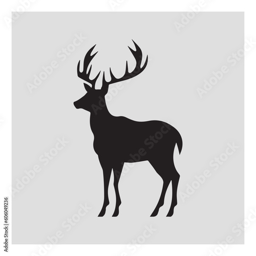 silhouette of reindeer. Vector illustration.