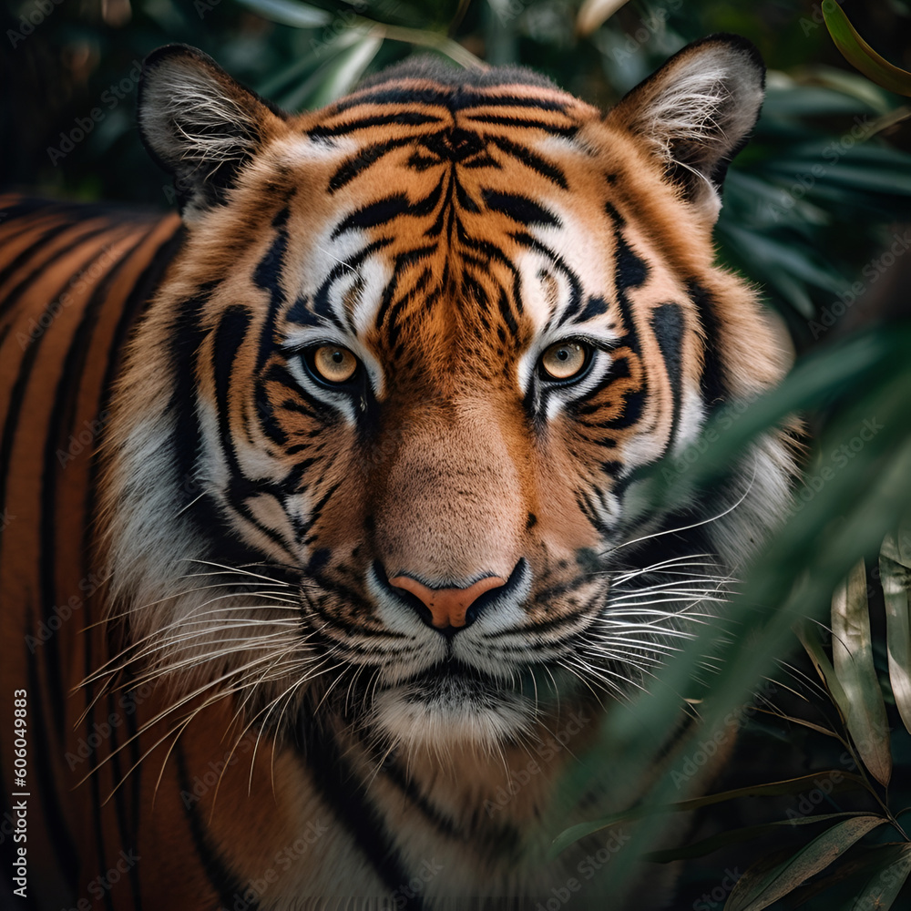Portrait of a Sumatran Tiger (Panthera tigris sumatrae)