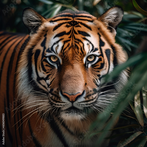 Portrait of a Sumatran Tiger  Panthera tigris sumatrae 