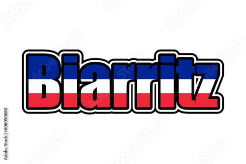 Biarritz sign icon with French flag colors