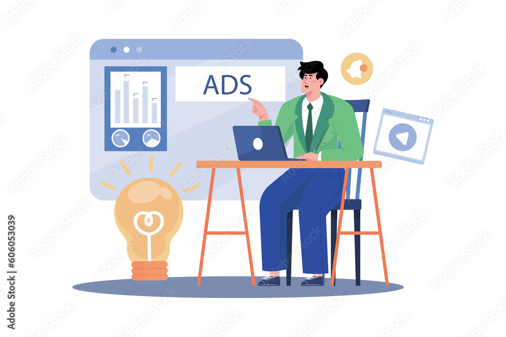Business owner evaluating marketing strategies. Business owner evaluating marketing strategies.