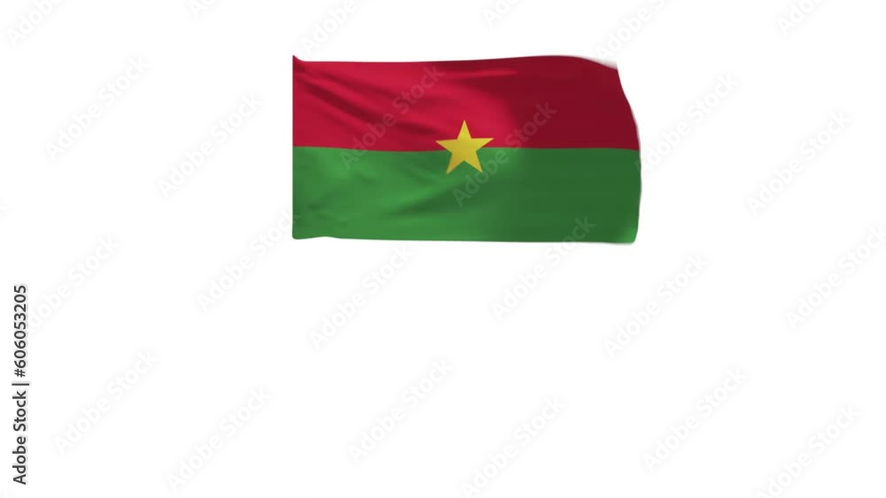 3D rendering of the flag of Burkina Faso waving in the wind. 3D rendering of the flag of Burkina Faso waving in the wind.