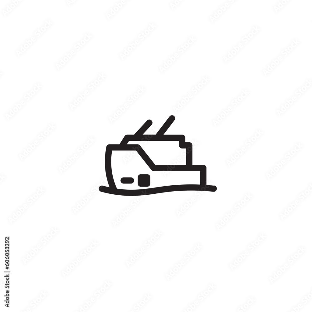 Naklejka premium Boat Cruise Sea Outline Icon