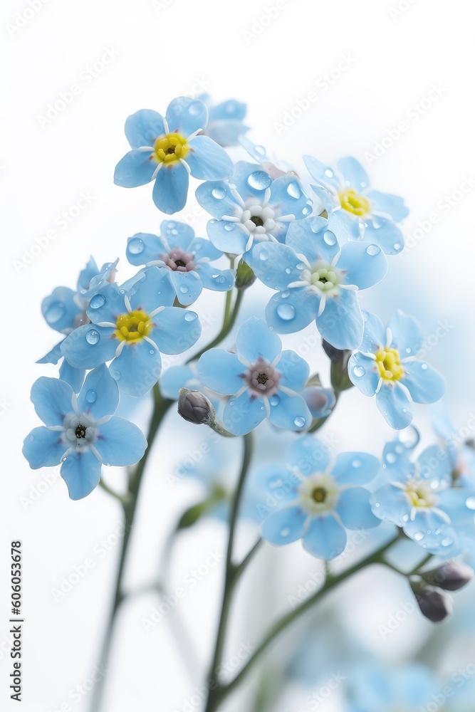 Obraz premium Pastel blue forget-me-nots wall art