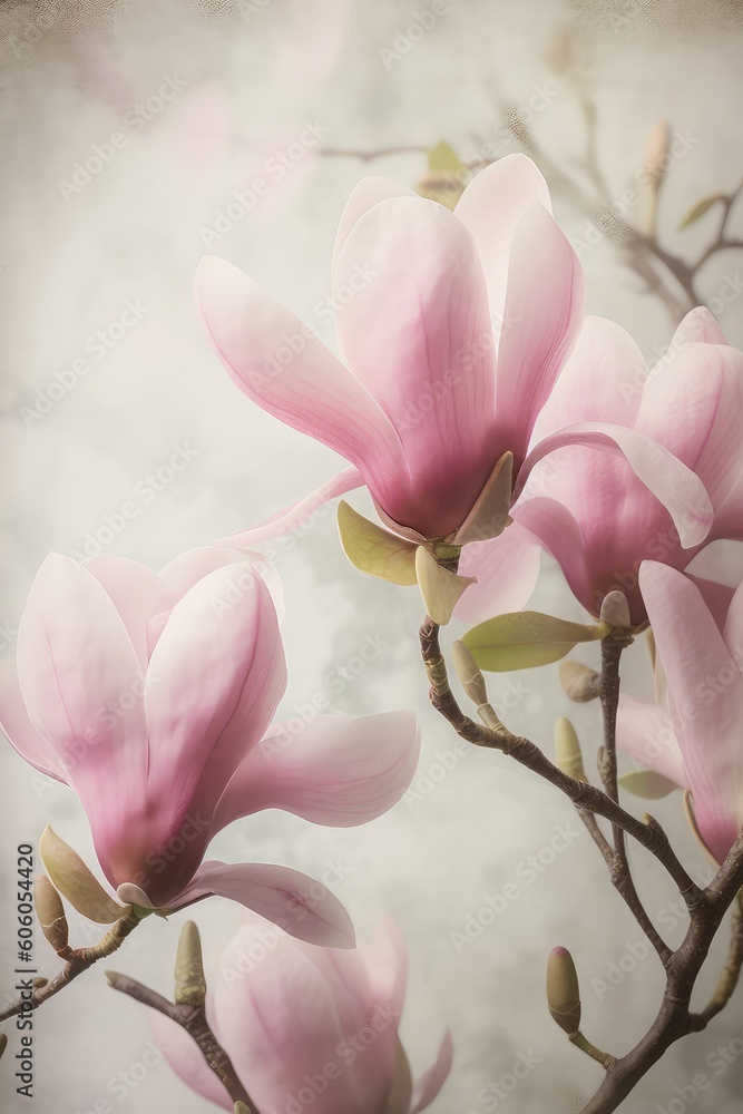 Obraz premium pink flowers on a wooden background