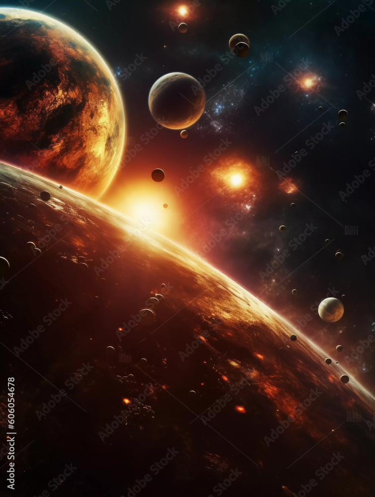 Obraz premium Captivating Cosmic Wonders Unveiled in Stellar Splendor, Generated AI