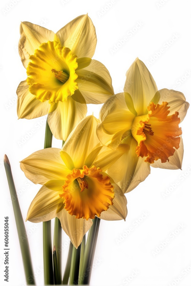 daffodils isolated on white daffodils isolated on white
