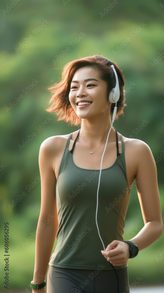 Generative AI - Active Lifestyle Radiance: Fit and Healthy Woman Smiles Generative AI - Active Lifestyle Radiance: Fit and Healthy Woman Smiles