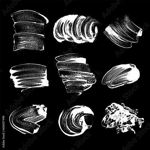 Set of soap grunge stains. Collection of foam textures. Soap bubble spots. Foam water. Black and white streaks of paint. Wash texture. Liquid for cleaning. Sponge stains. Soap scum on glass.