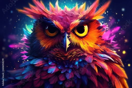 owl in night sky