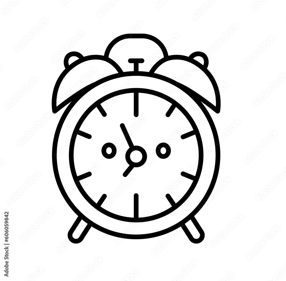 Cute alarm clock back to school cartoon outline icon Cute alarm clock back to school cartoon outline icon