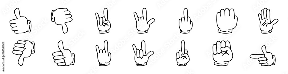 hand gesture hand sign cartoon style hand gesture hand sign cartoon style