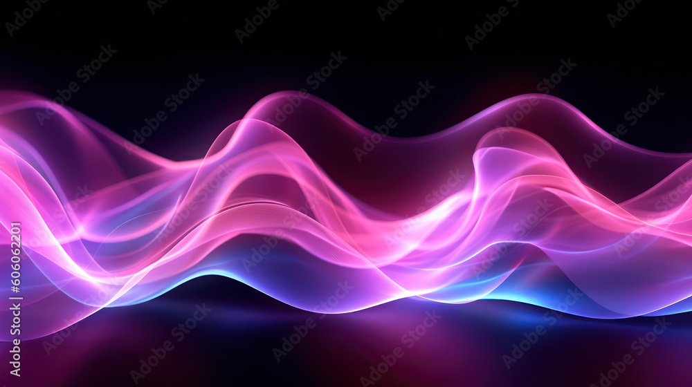 Magenta Luminescence: Abstract Futuristic Background with Dynamic Neon Waves and Bokeh Lights. Generative AI Magenta Luminescence: Abstract Futuristic Background with Dynamic Neon Waves and Bokeh Lights. Generative AI