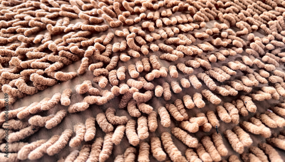 Closeup of the doormat selective focus Closeup of the doormat selective focus