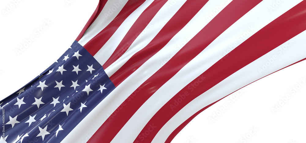 Fototapeta premium Powerful Patriotism: Striking 3D USA Flag Waves with Honor