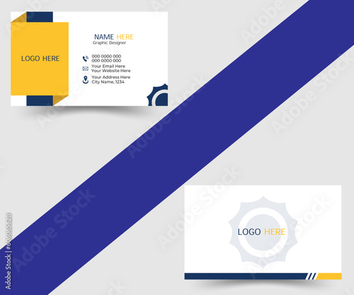 This is an unique and modern business card design template. Equipped with beautiful shapes and color combination. Through which you can easily present your identity in front of people.