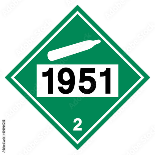 UN1951 Class 2 Argon Symbol Sign, Vector Illustration, Isolate On White Background Label .EPS10